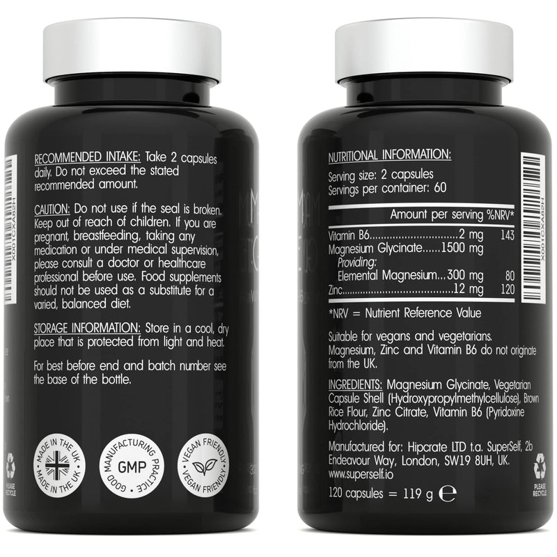 Magnesium Glycinate Supplement 300mg Magnesium Bisglycinate Capsules