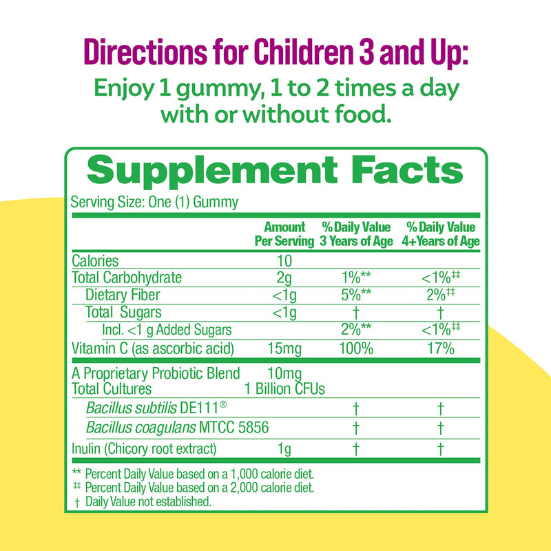 Culturelle Daily Probiotic for Kids + Veggie Fiber Gummies (Ages 3+) - 30 Count - Digestive Health & Immune Support – Berry Flavor with a Vitamin C Boost Kids (30 Count) - BeesActive Australia