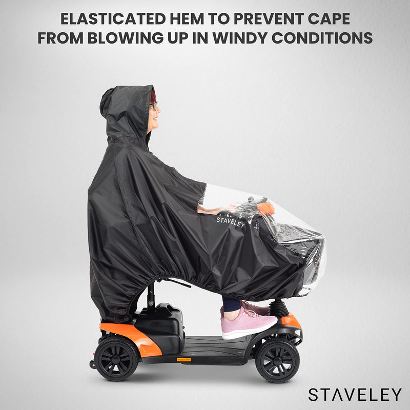 Staveley Standard Size Mobility Scooter Cape | Waterproof Rain Poncho Cover for Electric Scooters and Wheelchair | Perfect for Boot Scooters - BeesActive Australia