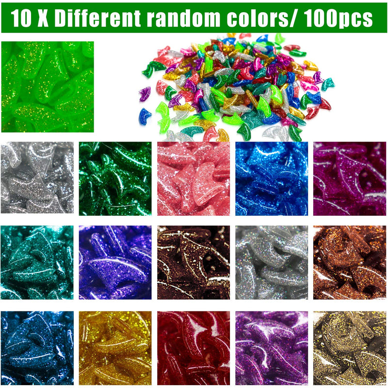 VICTHY 100pcs Cat Nail Caps, Colorful Pet Cat Soft Claws Nail Covers for Cat Claws with Glue and Applicators, 10 Colors/Set Medium - BeesActive Australia