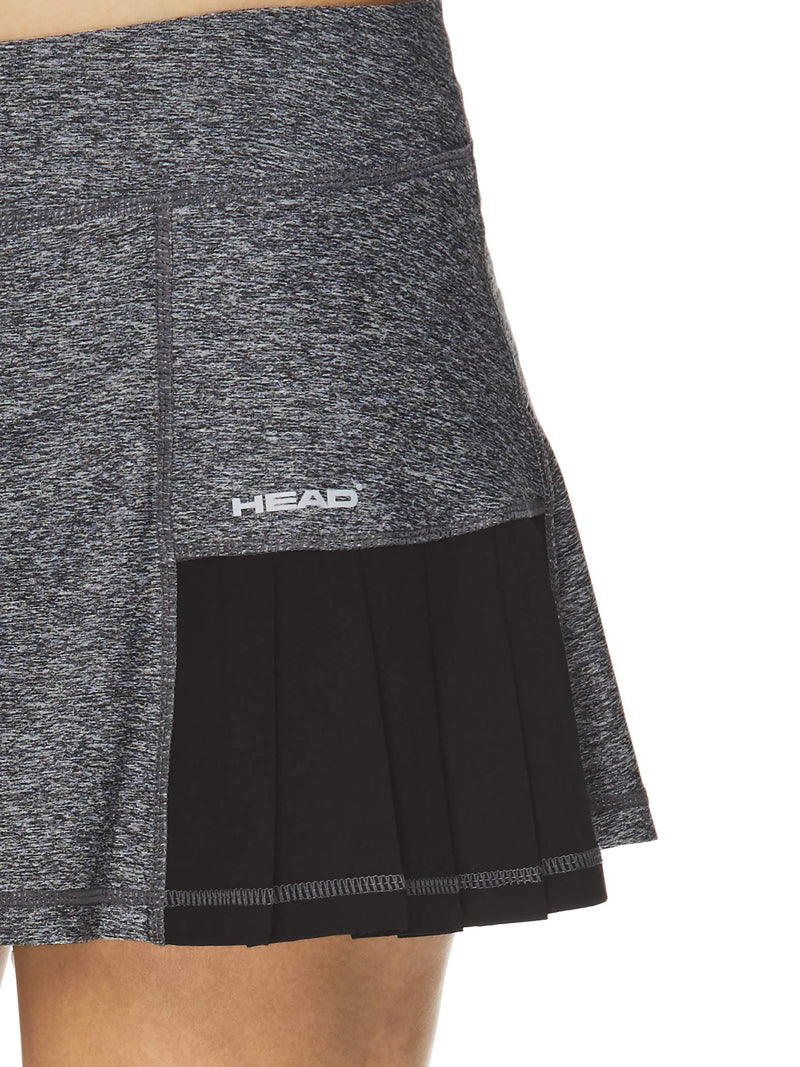 [AUSTRALIA] - HEAD Women's Athletic Tennis Skort - Performance Training & Running Skirt Small Pleated Black Heather 