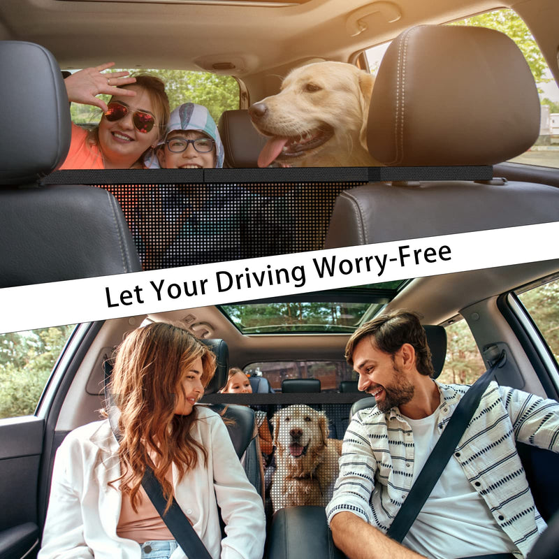 GoldOuya Car Dog Net Barrier, Adjustable Mesh Obstacle Car Dog Barrier Net Car Back Seat Pet Fence Car Pet Isolation Protective Network, Easy to Install and Clean 21 * 21In - BeesActive Australia