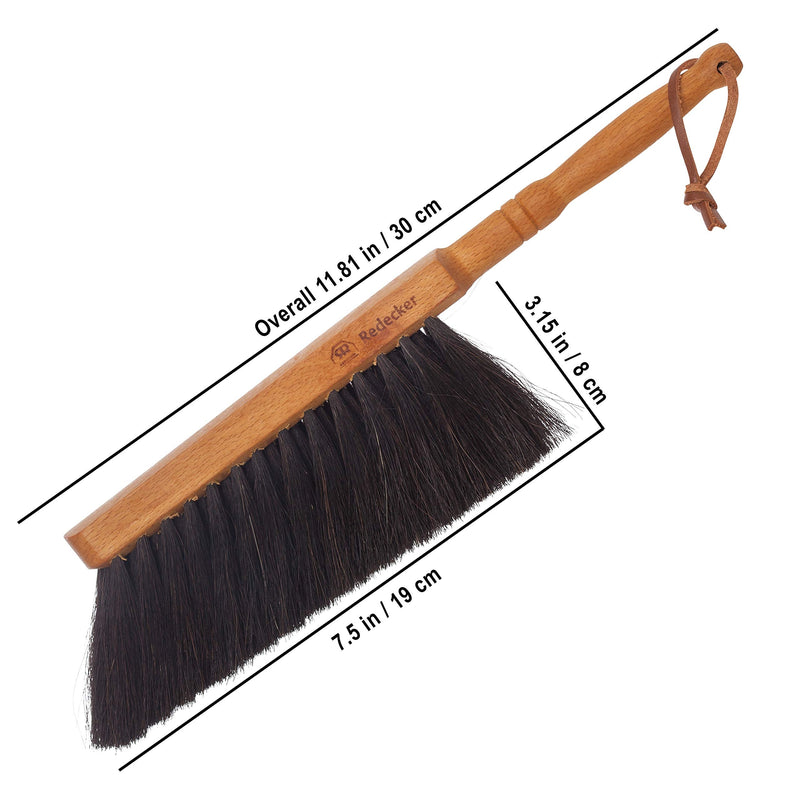 REDECKER Horsehair Fiber Hand Brush and Dust Pan Set, Heavy Duty Broom and Dustpan Combo for Home and Outdoor, Oiled Beechwood Handles, Large Capacity Stainless Steel Dust Pan, Made in Germany Horsehair Fiber, Beech & Stainless Steel - BeesActive Australia