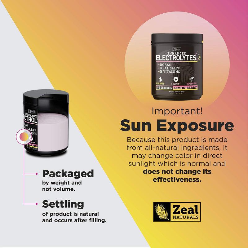 Electrolyte Powder Recovery Drink (90 Servings | Lemon Berry) w Real Salt +BCAAs +B-Vitamins Sugar Free Electrolyte Supplement w Potassium Zinc & Magnesium for Hydration - Keto Electrolytes 90 Servings - BeesActive Australia