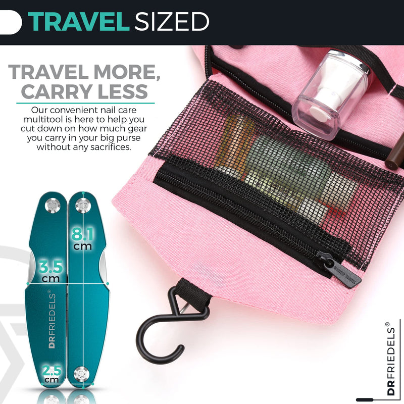 DRFRIEDELS Compact Manicure & Pedicure Set - 9-in-1 Foldable Nail Kit - Ideal for Travel, Hiking & EDC Multitool (Peacock Blue) Peacock Blue - BeesActive Australia