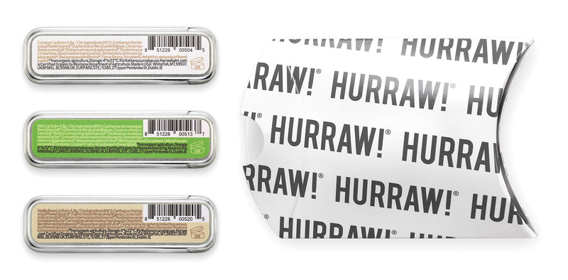 Hurraw! Coconut, Mint, Vanilla Lip Balm Slim Slider Tins, 3 Pack Bundle: Organic, Certified Vegan, Cruelty and Gluten Free. Non-GMO, All Natural Ingredients. Bee, Shea, Soy and Palm Free. Made in USA - BeesActive Australia