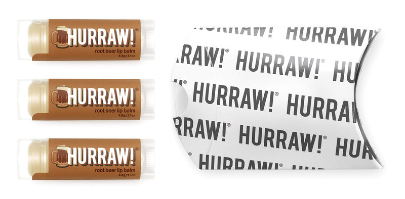 Hurraw! Root Beer Lip Balm, 3 Pack: Organic, Certified Vegan, Cruelty and Gluten Free. Non-GMO, 100% Natural Ingredients. Bee, Shea, Soy and Palm Free. Made in USA - BeesActive Australia