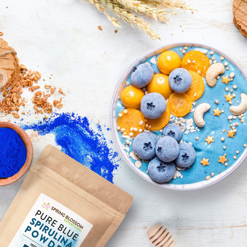 75G Blue Spirulina Powder 100% Natural Phycocyanin Vibrant Blue Colour Premium Quality Vegan Superfood Packed with Antioxidants, Protein, Vitamins & Amino Acids, Nutrient-Dense Immune System Booster - BeesActive Australia