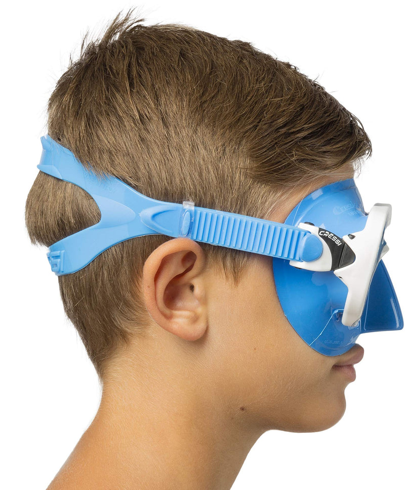 Cressi MAREA JR, Kids Youth Snorkeling Soft Mask - Cressi: Italian Quality Since 1946 Blue/Blue - BeesActive Australia