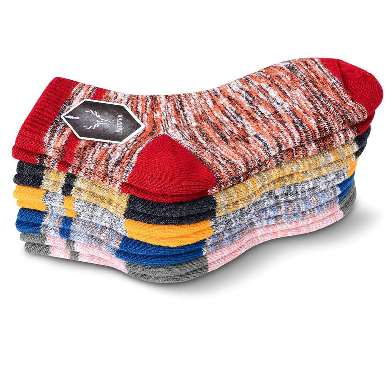 Hiking Walking Socks For Women, FEIDEER Multi-pack Outdoor Recreation Socks Moisture Wicking Crew Socks Gray Pink/Gray Blue/Gray Yellow/Gray Red/Gray -Qtr 4.5-7 - BeesActive Australia