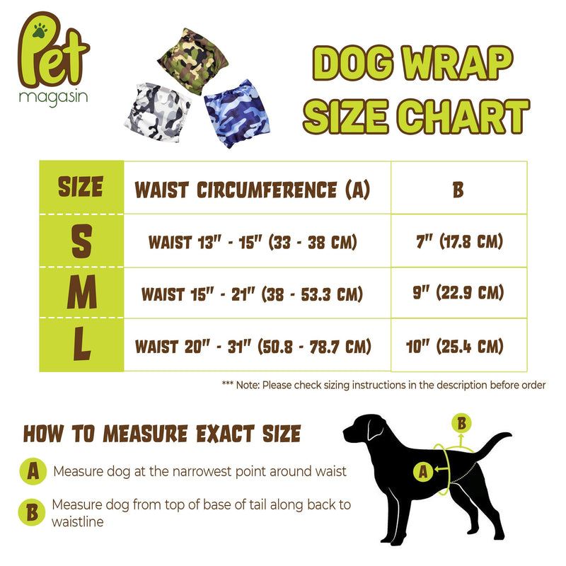 Pet Magasin Male Dog Belly Manner Band Wraps Nappies (3 Pack)… Camo Medium (15"-21" Waist) - BeesActive Australia