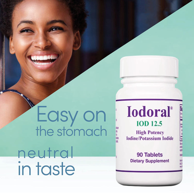 Optimox, Iodoral 12,5mg, with Iodine and Potassium Iodide, Depot, 90 Vegan Tablets, Lab Tested, Vegetarian, Gluten Free, Soy Free, Non-GMO - BeesActive Australia