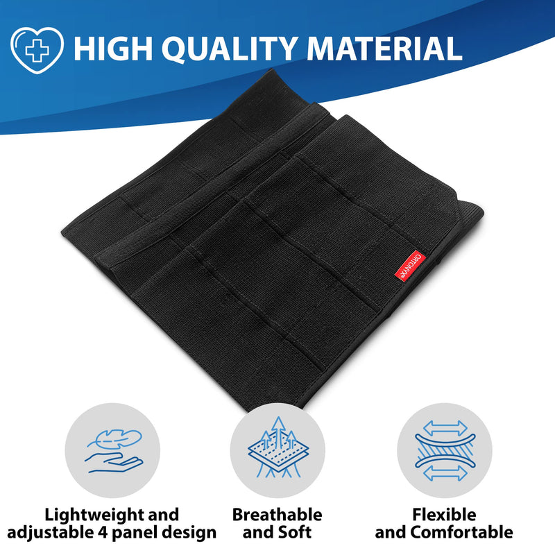 ORTONYX 12" Abdominal Binder for Men and Women/Postpartum Post-Operative Post-Surgery Wrap/Abdomen Navel Umbilical Hernia Support Belt / 524012 Black 3XL Plus Size 3X-Large (58"-78") - BeesActive Australia