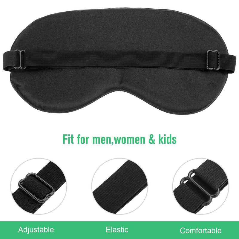 Hochoek Silk-Sleep-Mask Eye-Mask Eye-Cover Eyeshade - 100% Silk Soft Adjustable Strip Eye Cover(Black+Dark Blue+Purple) - BeesActive Australia