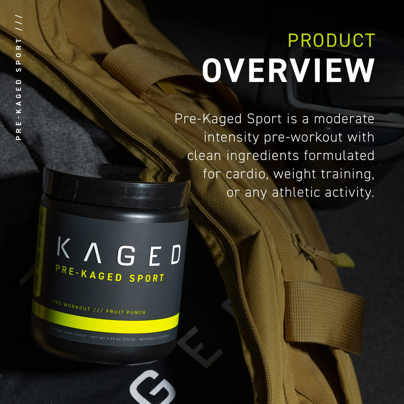 Pre Workout Powder, Kaged Muscle Pre-Kaged Sport For Men And Women, Increase Energy, Focus, Hydration, and Endurance, Organic Caffeine, Plant Based Citrulline, Mango Lime - BeesActive Australia