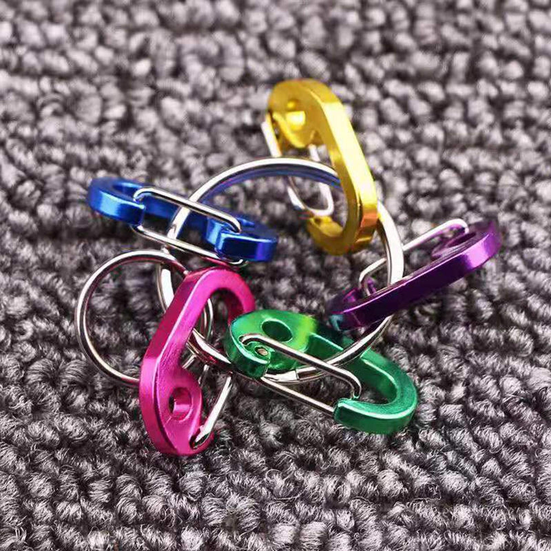 ABCOOL 7PCS Keychain Keyring Clips Mini Carabiner - 1 inch Micro Tiny Small Fixed Eye Hole Paracord Aluminum Hooks for Home Rv Camping Fishing Hiking Traveling and Sports Outdoors - BeesActive Australia