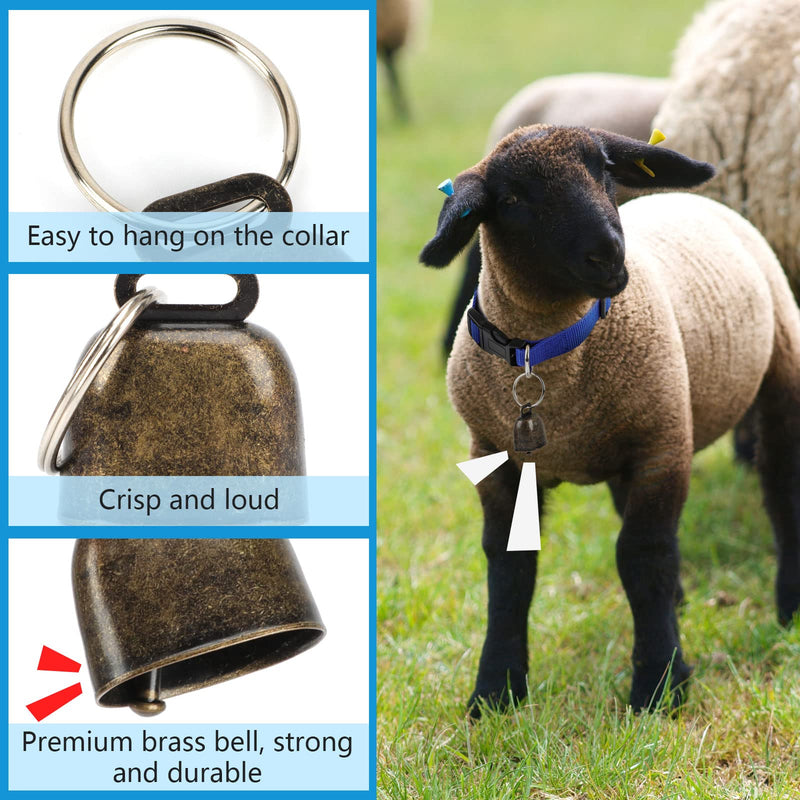 GINDOOR 8 Pack Goat Collar with Bell, Adjustable Sheep Collars Set with Quick Release Buckle Durable Nylon Anti-Lost Grazing Pet Collar with Copper Bell for Goat Sheep Horse Cow - BeesActive Australia