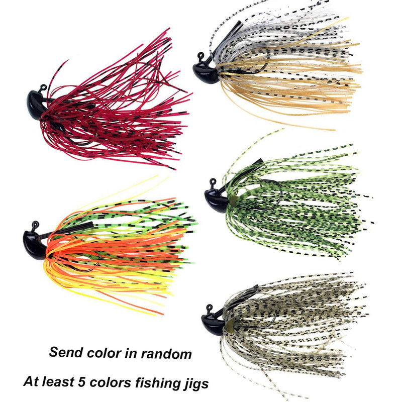 [AUSTRALIA] - thkfish Fishing Lures Fishing Jigs Swim Jigs Fishing Jigs Bass Mix Color Metal Lead Fishing Jigs Kit 1/5oz 1/4oz 3/8oz 1/2oz 5pcs Style A 3/8oz 5pcs 