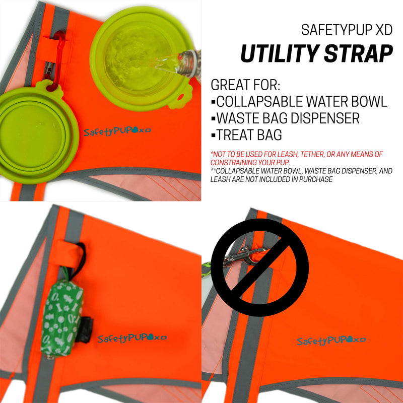 SafetyPUP XD Lite Dog Vest. Coverage to Mid Back. Reflective Hi Visibility Blaze Orange Fluorescent Fabric Helps to Keep Them in Sight and Safe On and Off Leash. Large - BeesActive Australia
