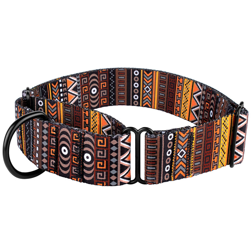 CollarDirect Martingale Collars for Dogs Heavy Duty Tribal Pattern Adjustable Soft Safety Training Nylon Wide Pet Collar Medium Large Pattern 3 XL, Neck Size 19"-24" - BeesActive Australia