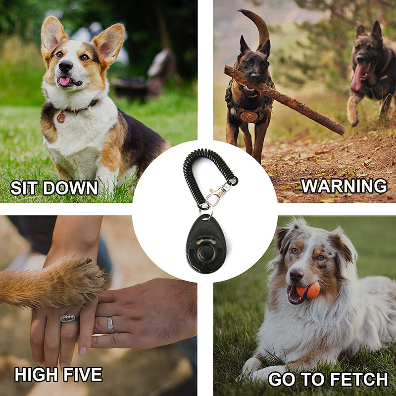 MIEDEON 4 Packs Dog Training Clicker with Adujustable Wrist Strap, Pet Cat Horse Bird Puppy Training Clicker Set, Durable Portable Easy to Use 4BLACK - BeesActive Australia