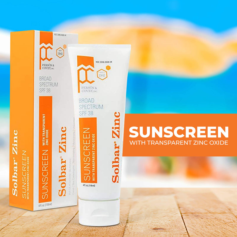 SOLBAR Sunscreen Zinc Unscented Transparent Cream SPF 38, 4 oz - BeesActive Australia