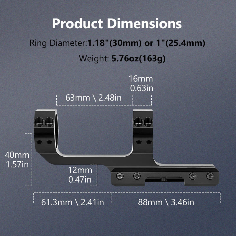 EZshoot Cantilever Offset Scope Mount Dual Ring for Picatinny Rail | 1 inch or 30 mm Diameter - BeesActive Australia