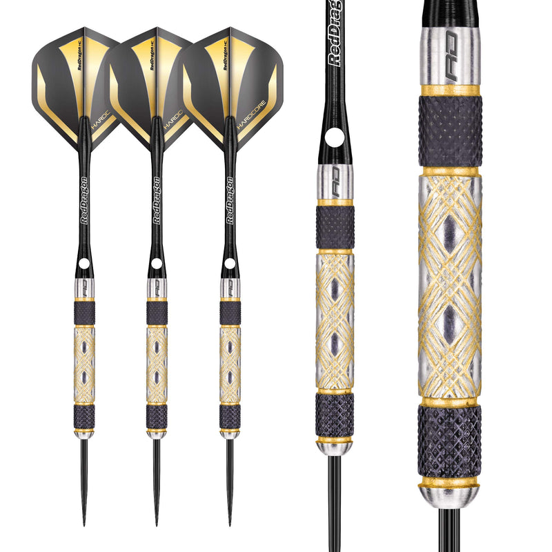 [AUSTRALIA] - Red Dragon Golden Eye 1: 26 Gram Tungsten Steel Darts with Flights, Shafts & Wallet 