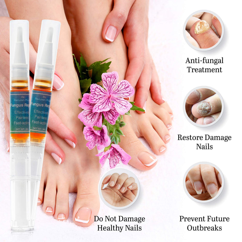 Recuren Plus Fungal Nail Treatment Pen 3ml, Effectively and Painless Restore Discolored and Damaged Nails, Anti Fungal Solution, 4PCS - BeesActive Australia