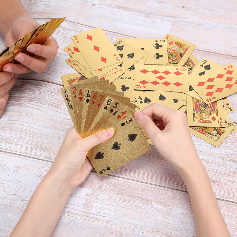 GORCHEN Playing Cards Waterproof Plastic Foil Poker Cards Set Magic Tricks Tool for Men Women Party Game Show Festival, Gold Silver Pink Black Laser Gold+silver+pink+black - BeesActive Australia