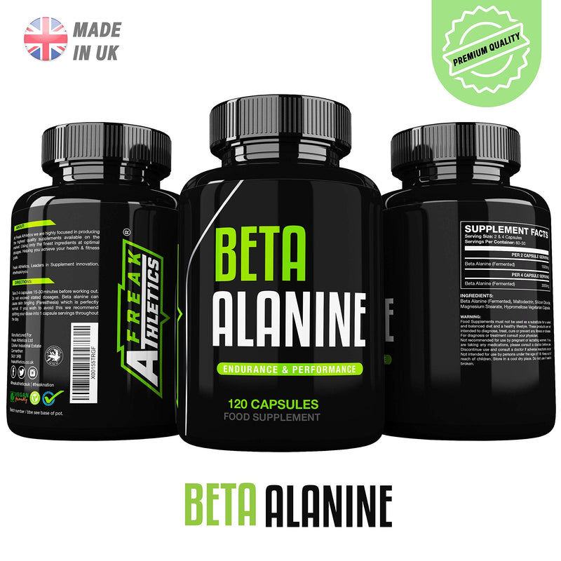 Beta Alanine 750mg Capsules by Freak Athletics - 120 Capsules Premium Beta Alanine Supplement UK Made Suitable for Men & Women - BeesActive Australia
