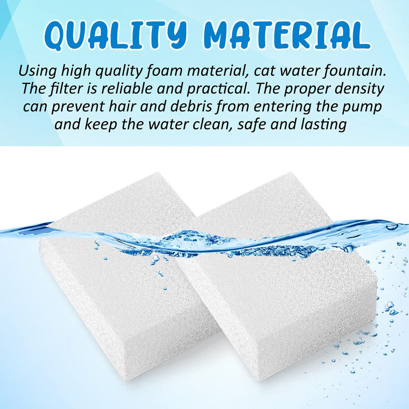 12 Pieces Pet Replacement Sponge Filters Replacement Pre Filter Sponges for 67oz/ 2L Pet Water Fountain Cat Water Foam Filter Dog Drinking Water Sponge Foam Filters for Pet Dog Cat Fountain - BeesActive Australia
