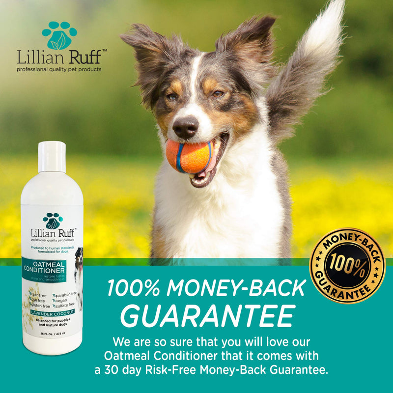 Lillian Ruff Calming Oatmeal Pet Conditioner for Dry Skin & Itch Relief with Aloe & Hydrating Essential Oils - Replenish Moisture & Deodorize - Soothing Conditioning for Normal/Sensitive Skin 16 oz. - BeesActive Australia