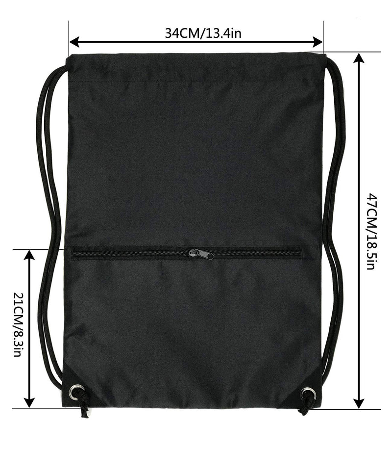 HOLYLUCK Drawstring Backpack Bag Sport Gym Sackpack A-black - BeesActive Australia