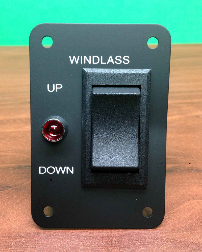 [AUSTRALIA] - Marine Boat Anchor Windlass Winch Switch Aluminum Plate 2 Way LED Light 