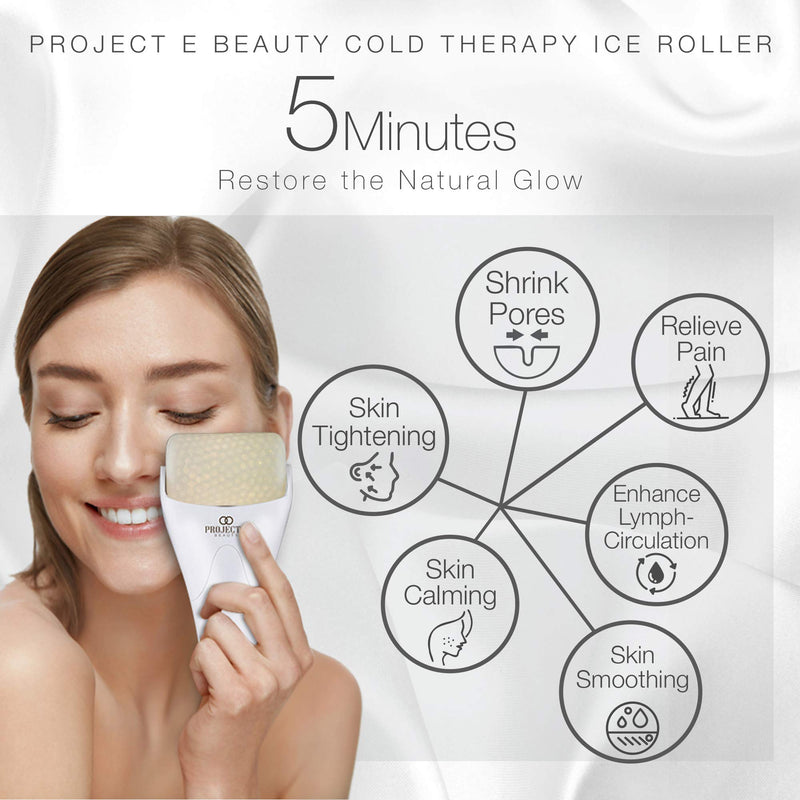 Project E Beauty Ice Roller Cold Therapy | Face Eye Body Massage Massager Under Eye Puffiness Brightening Cooling Cool Tightening Reduce Wrinkles Dark Circles Muscle Soreness Pain Relief Redness - BeesActive Australia