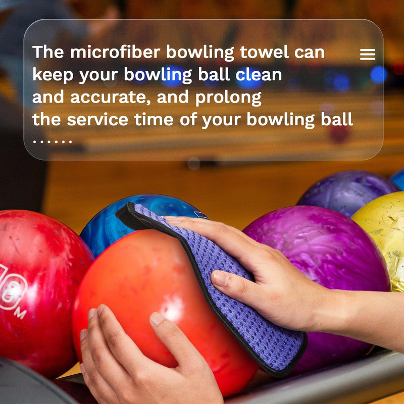 Aoriher 3 Pieces Bowling Ball Towel 7.8 x 7.8 Inch Shammy Pad Rag Bowling Microfiber Towel Easy Wipe Off Grip for Cleaning Bowling Ball from Dirt Oil Bowling Accessories Red, Blue, Purple - BeesActive Australia