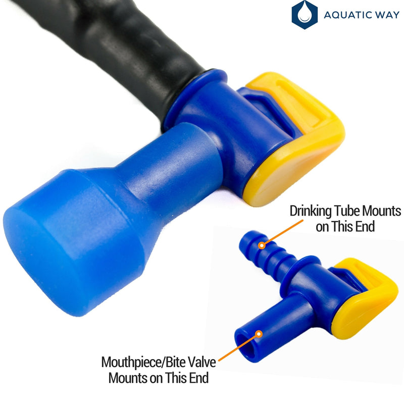 Aquatic Way Bite Valve Replacement Mouthpieces fits Camelbak and Most Brands (4-Pack), with Shutoff Valve and Tube O-Ring for Hydration Bladder and Backpack Water Reservoir Blue - BeesActive Australia
