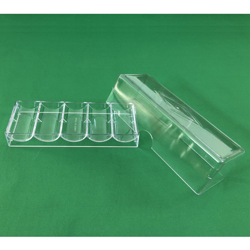 Yuanhe Clear Acrylic Poker Chip Rack with Cover-Holds 100 Chips 1pc per order - BeesActive Australia