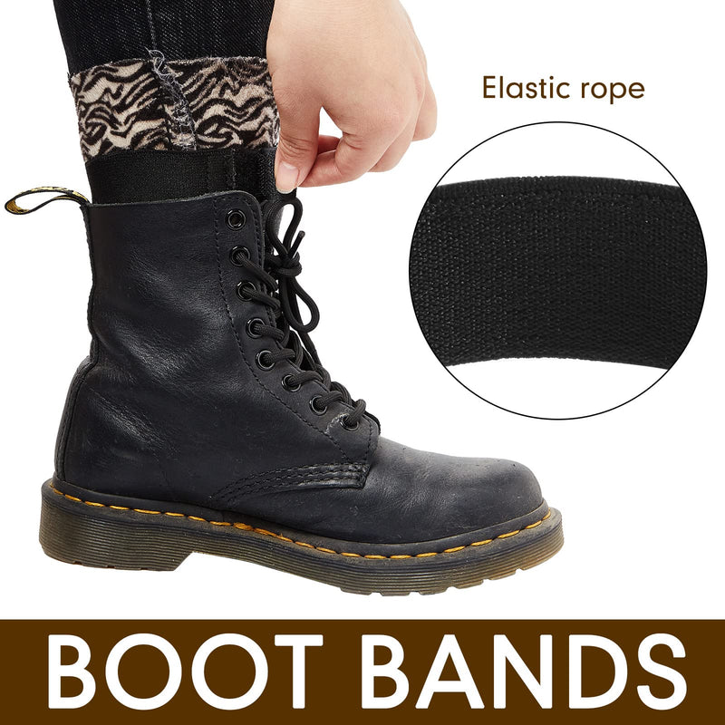 Chivao Black Boot Blousers Elastic Military Boot Straps 1 Inch Wide Military Boot Bands Adjustable Blousing Bands Military Blousing Garter for Waders Hiking Cycling Gardening Fishing - BeesActive Australia