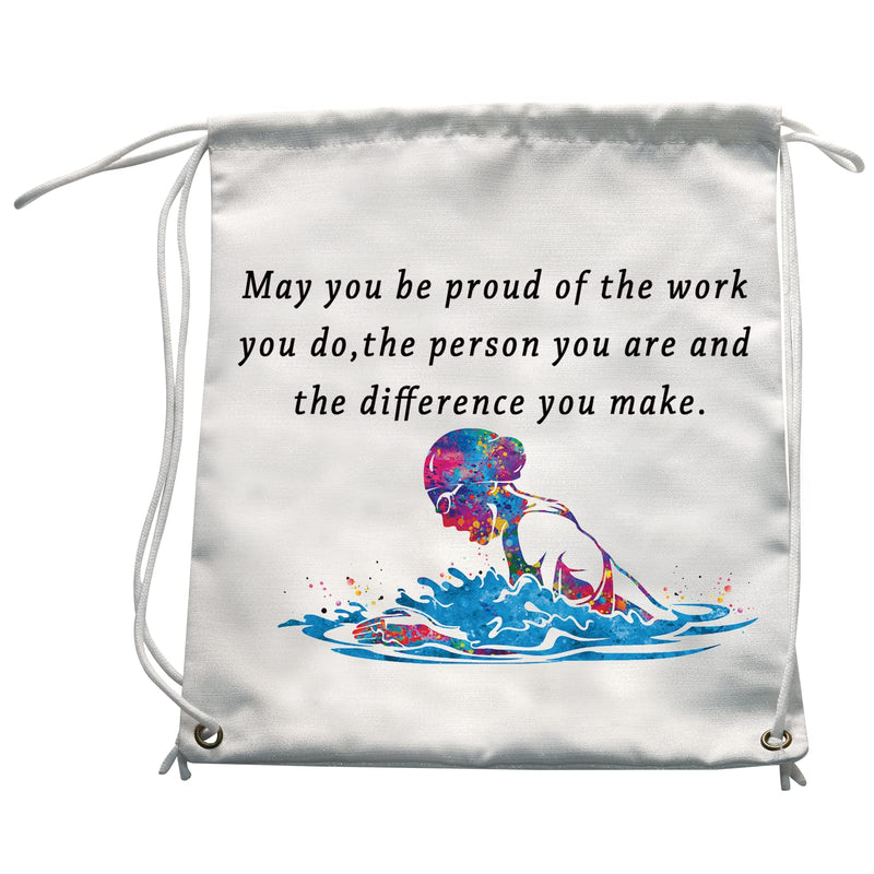 G2TUP Swimming Drawstring Backpack Swimmer Gift May You Be Proud Of The Work You Do Swim Lover Drawstring Bag (Swim Backpack) Swim Backpack - BeesActive Australia