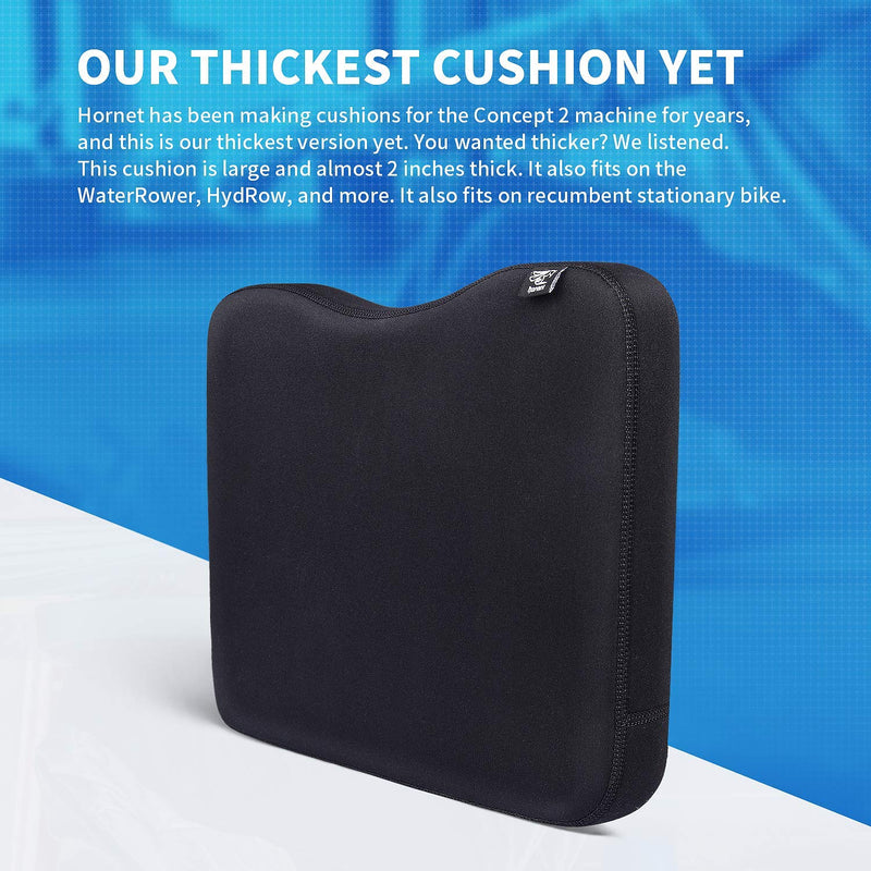 Hornet Watersports Memory Foam Cushion Made for Concept 2 Rowing Machine Black - BeesActive Australia