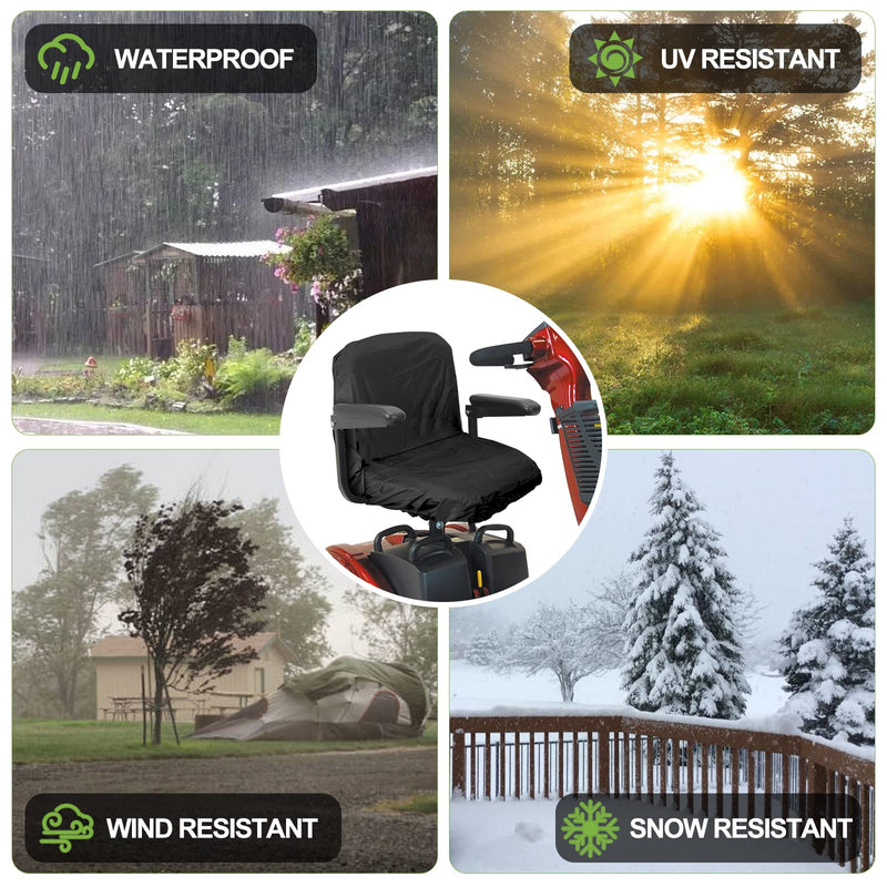 Delixike Waterproof Mobility Scooter/Electric Wheelchair seat Cover Elasticated Waterproof Mobility Scooter Black - BeesActive Australia