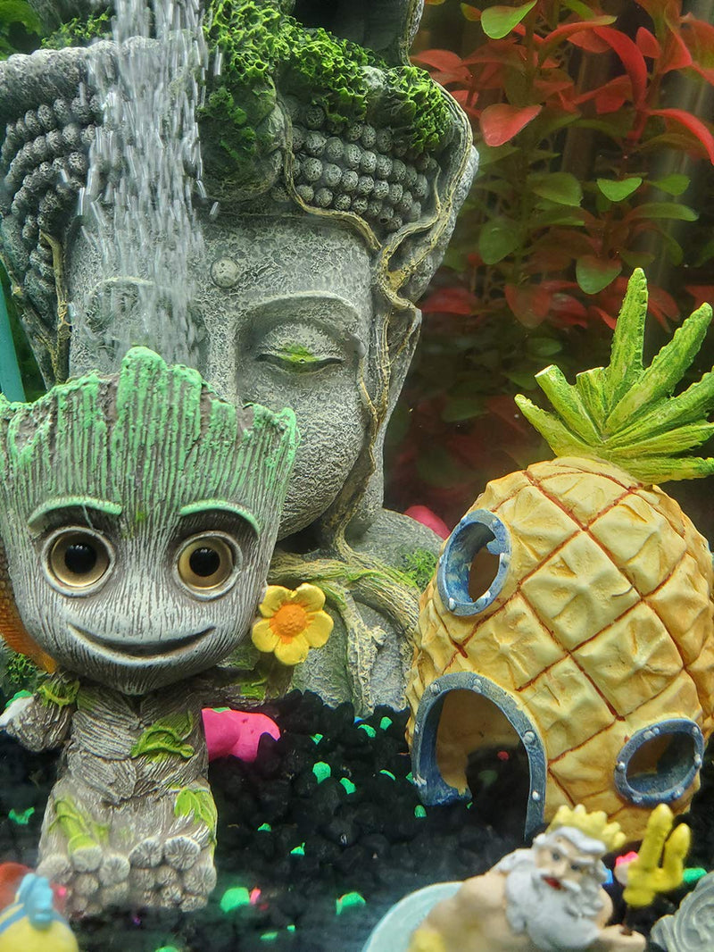 SLOCME Aquarium Groot Air Bubbler Decorations - Oxygen Pump Resin Crafts for Aquarium Fish Tank Decorations,with Air Bubbler Stone for Aquarium - BeesActive Australia