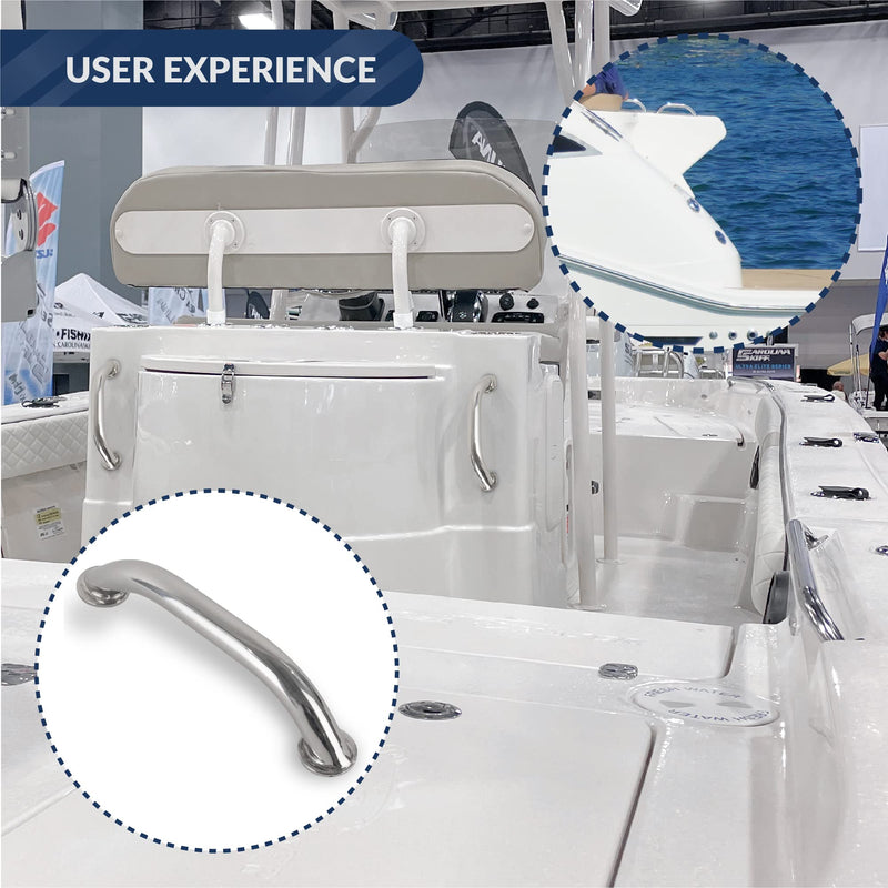 Five Oceans Marine Polished Stainless Steel Grab Handle Handrails 9 inches (1 Pack) - BeesActive Australia
