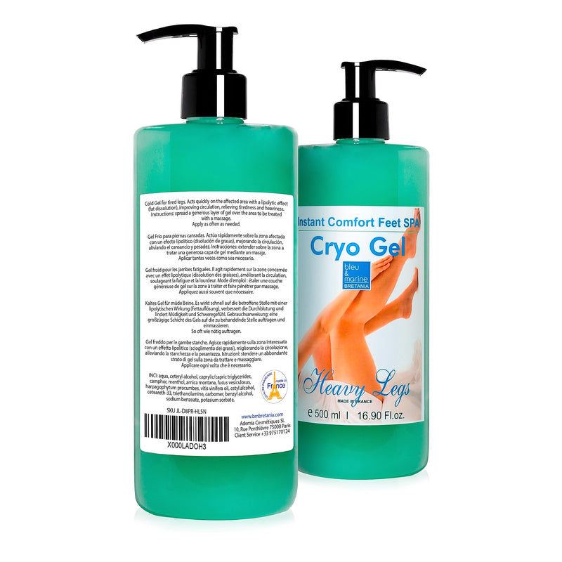 Cryo gel Heavy legs relief - Muscle gel - Cooling gel - Anti-Cellulite gel - Sore muscle rub - Aching Joints - Gel max strength - Swollen legs - Special Cooling Action - 500ml - 17.59 fl oz - BeesActive Australia