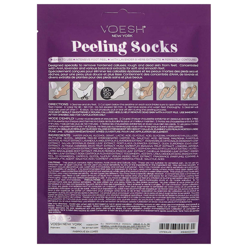 VOESH Exfoliating Peeling Socks - Foot Peeling Mask - Foot Masks Socks - Foot Peel Callus Remover - Exfoliating Peeling Socks for Dry Feet - Pedicure Foot Peel - One Pair of Peeling Socks - Foot Masks - BeesActive Australia