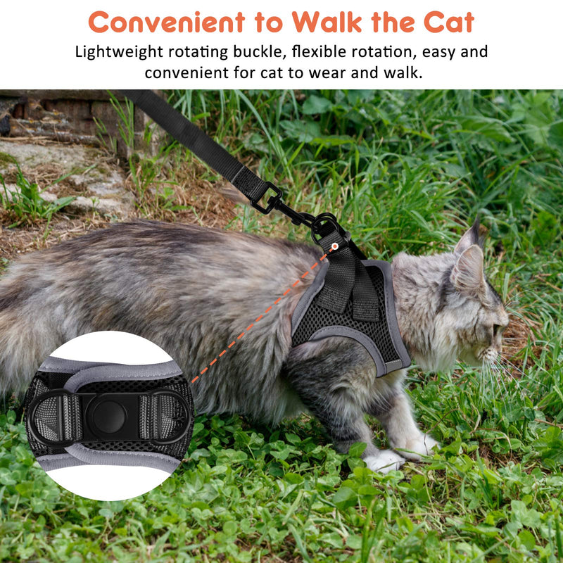 Cat Harness and Leash for Walking Escape Proof, Adjustable Cat Leash and Harness Set, Lifetime Replacement, Lightweight Kitten Harness, Easy Control Breathable Cat Vest with Reflective Strip - BeesActive Australia