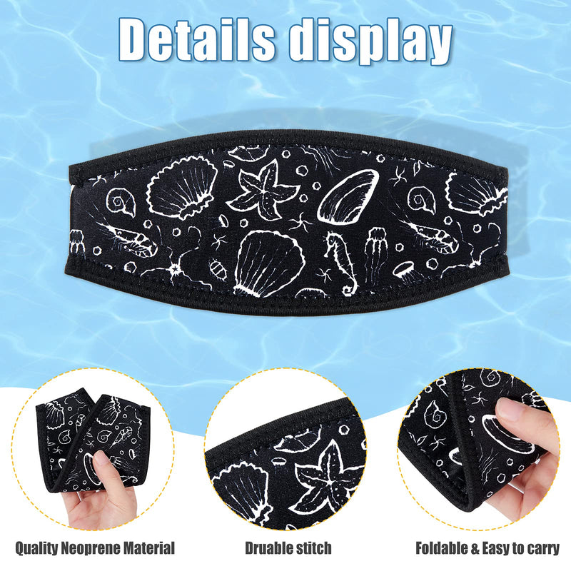 4 Pieces Diving Mask Slap Straps Cover Neoprene Dive Mask Strap Swimming Waterproof Mask Strap Cover Dive and Snorkel Mask Strap for Men and Women Water Sports - BeesActive Australia