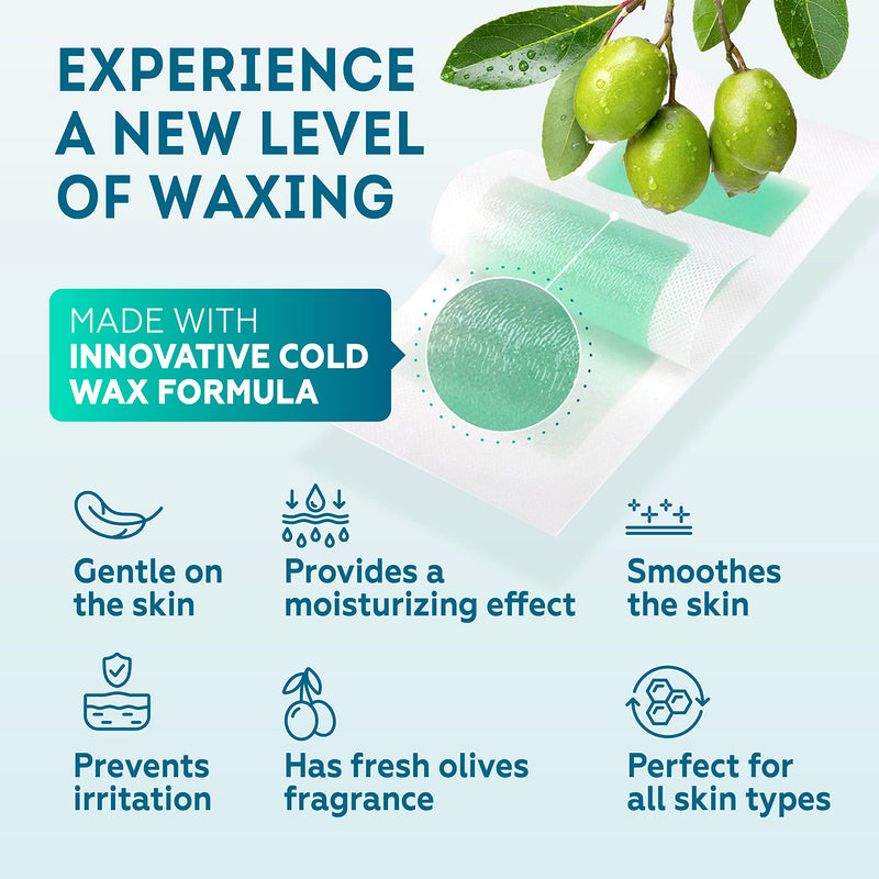 Wax Strips for Hair Removal – 64 Count Waxing Kit for Women & Men with 48 Body Wax Strips, 16 Face Waxing Strips, 16 Oil Wipes – Hair Remover Wax Kit for Face, Legs, Arms, Armpits, Bikini – 2 Pack - BeesActive Australia